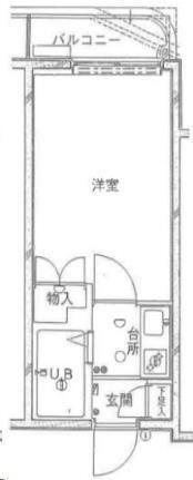 ダイホープラザ千駄木(1K/12階)の間取り写真
