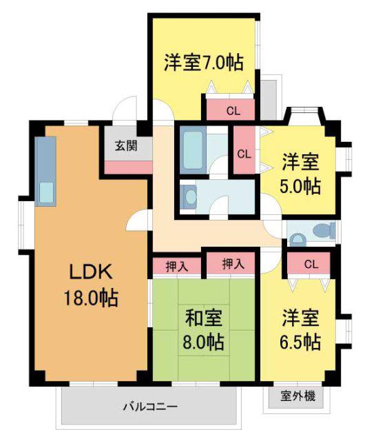 メゾン・ド・夙川(4LDK/2階)の間取り写真