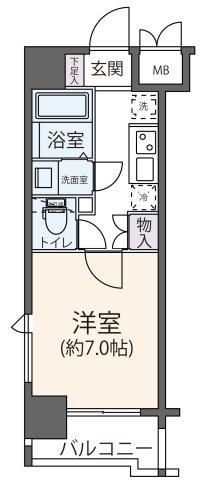 リージア代々木(1K/5階)の間取り写真