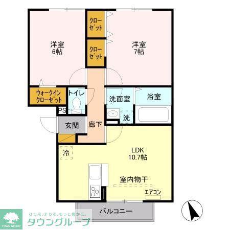 メディオTM(2LDK/2階)の間取り写真