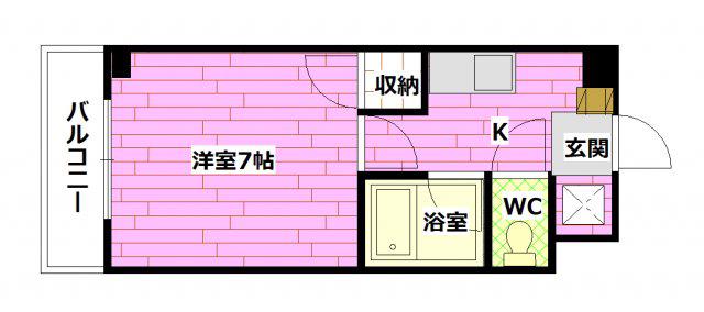 ラフォーレ東原III(1K/1階)の間取り写真