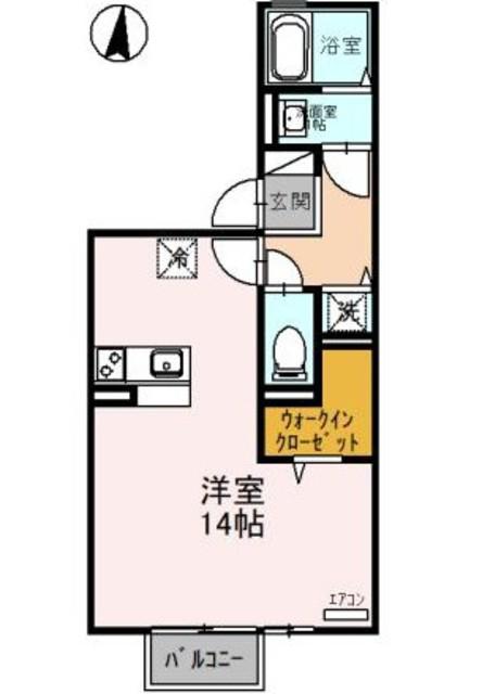 メゾンジュネス(ワンルーム/2階)の間取り写真