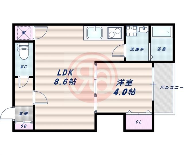 KEIコート(1LDK/3階)の間取り写真