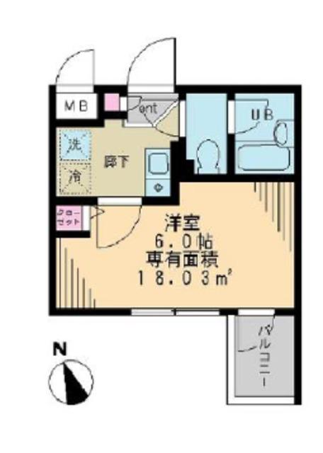 バーミープレイス高円寺(1K/5階)の間取り写真