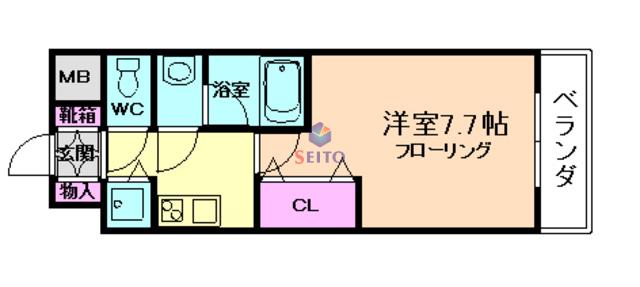 MID COURT UMEKITA(1K/6階)の間取り写真