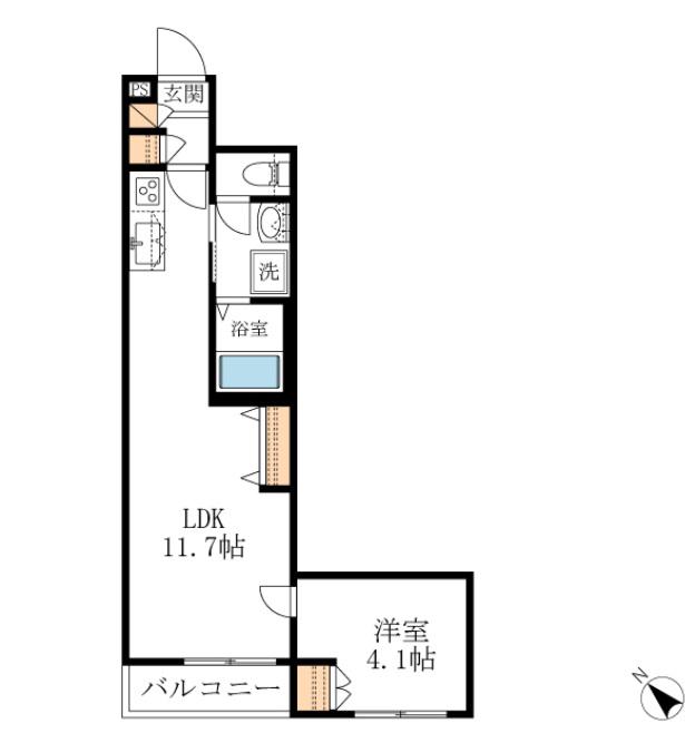 MAISONひまわり(1LDK/2階)の間取り写真