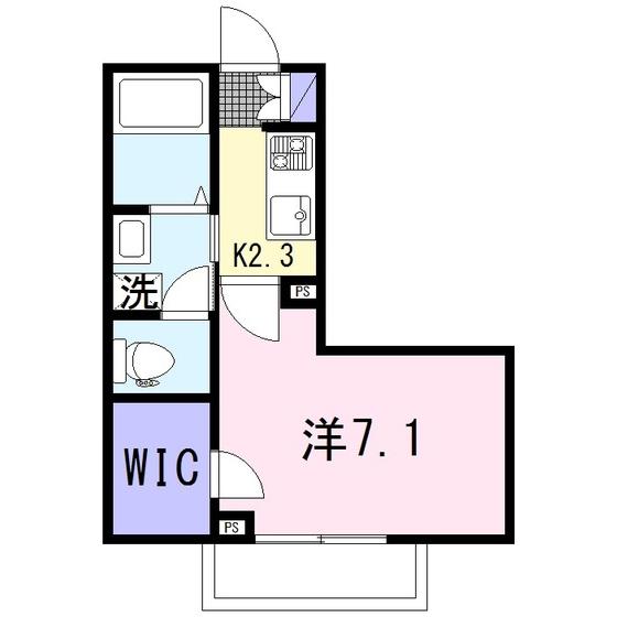 ボヌール桜ケ丘(1K/2階)の間取り写真