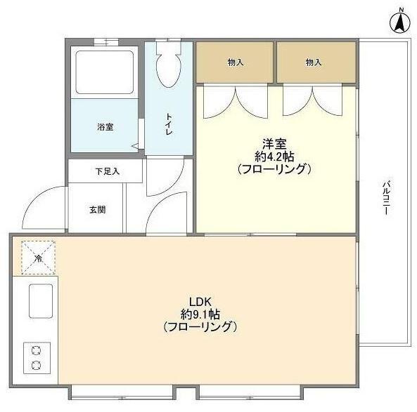 YMハウス(1LDK/2階)の間取り写真
