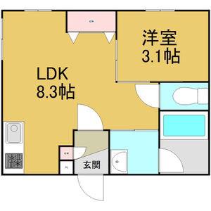 ET TOI 中村公園(1LDK/4階)の間取り写真