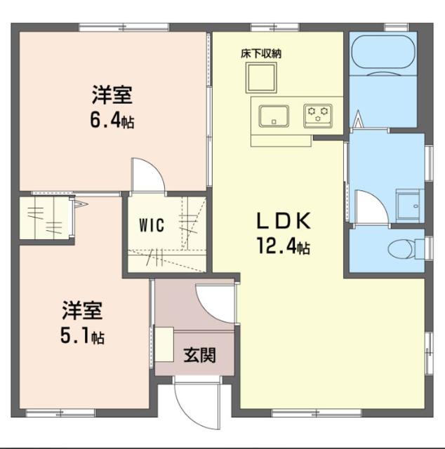 メビュースタウンV C(2LDK/2階)の間取り写真