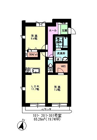 GRAND PREMIER(2LDK/3階)の間取り写真