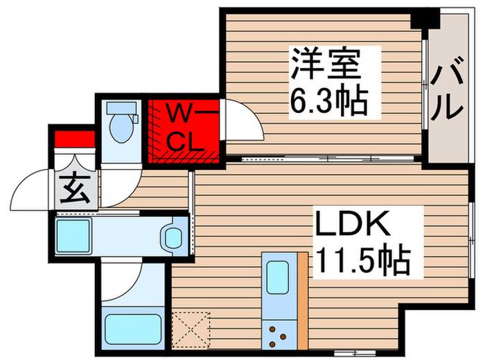 ラグゼナ北千住(1LDK/11階)の間取り写真