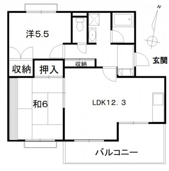 アドバンス自由が丘 B(2LDK/1階)の間取り写真
