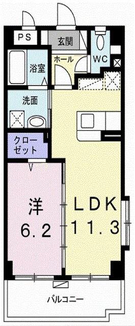 カーサ・ブルーノ(1LDK/3階)の間取り写真