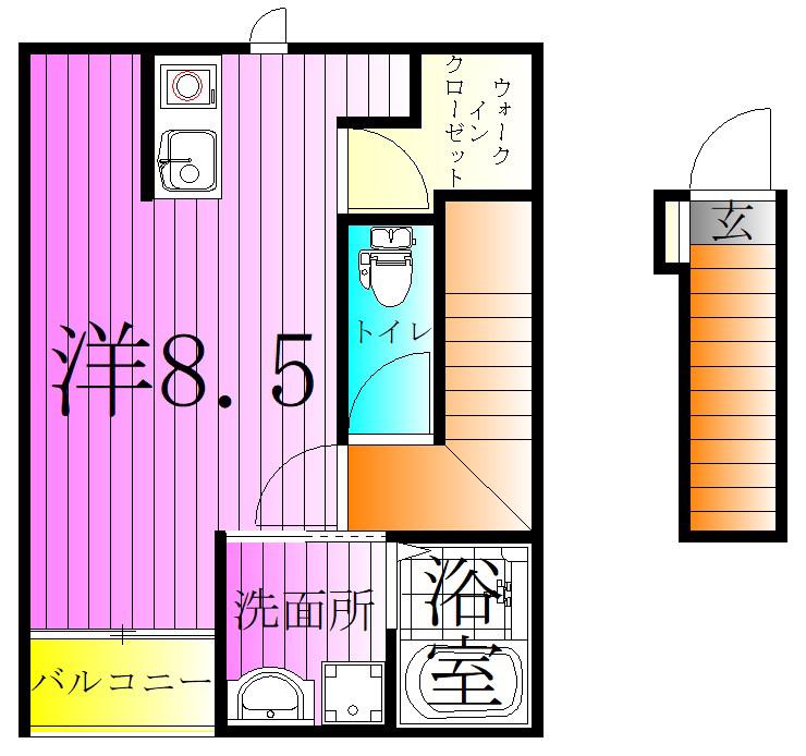 フルール谷在家Ⅰ(ワンルーム/2階)の間取り写真