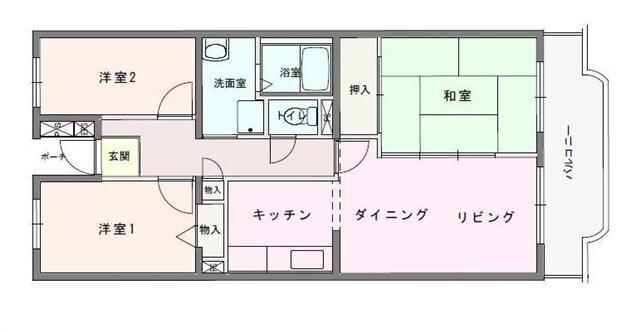 フォーレスト城北B(3LDK/3階)の間取り写真