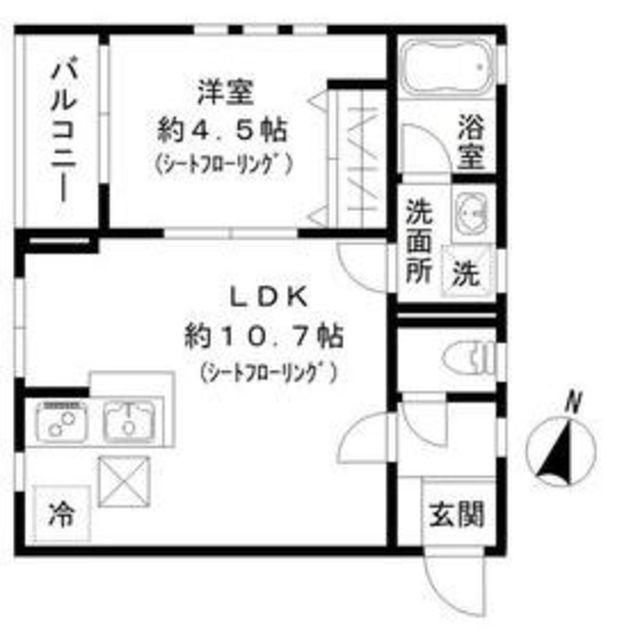 M′S MANSION(1LDK/1階)の間取り写真