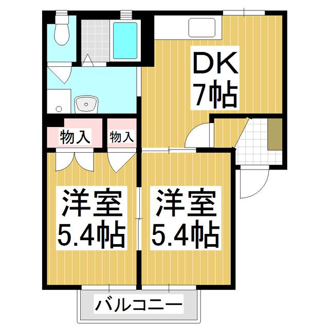 フレグランス・HONEYS棟(2DK/2階)の間取り写真