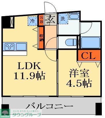 MAJESTIC千葉みなと(1LDK/3階)の間取り写真