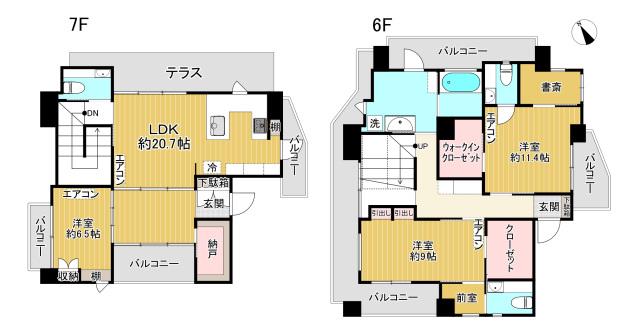 リゾート西馬込(3LDK/7階)の間取り写真