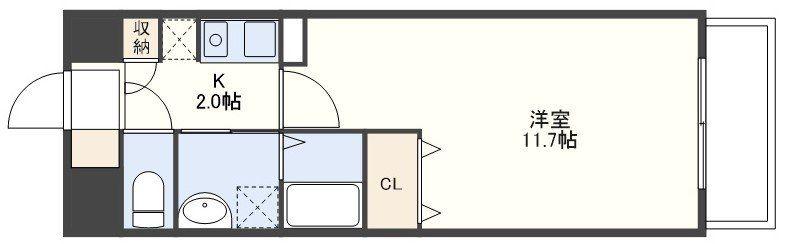 THE RESIDENCEPARK佐賀駅南I(1K/3階)の間取り写真