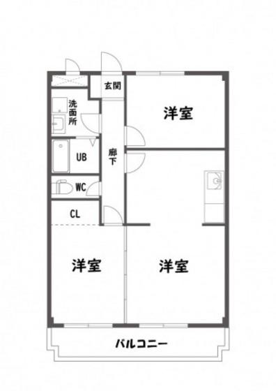 ニューマリッチかわぐちB(1LDK/1階)の間取り写真
