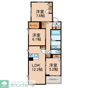 GRANDY VILLA CENTRAL PARK I(3LDK/3階)の間取り写真
