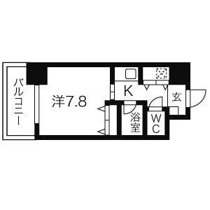 AXIS桜通内山(1K/4階)の間取り写真