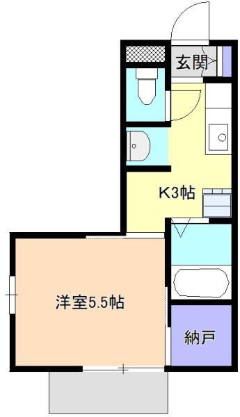 グリーンシティ所沢2(1K/1階)の間取り写真