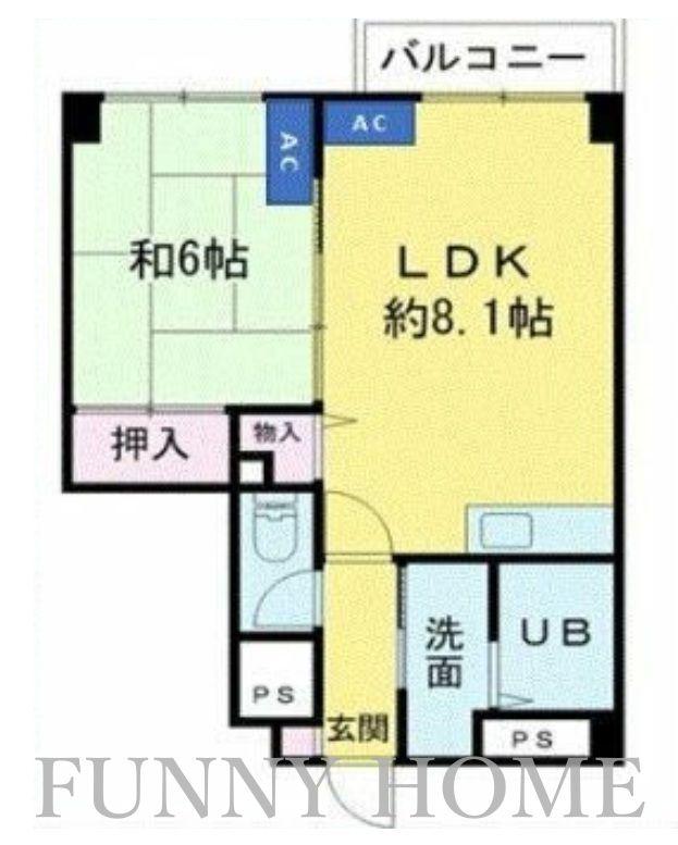 塚本ルミネビル(1LDK/4階)の間取り写真