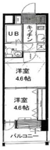 NO.47 PROJECT2100小倉駅 プロジェクト2100コクラ(2K/10階)の間取り写真