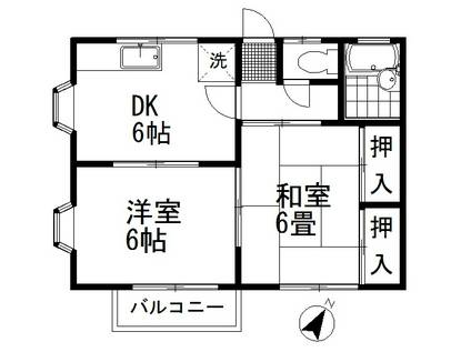 フォートレス 0148(2DK/2階)の間取り写真
