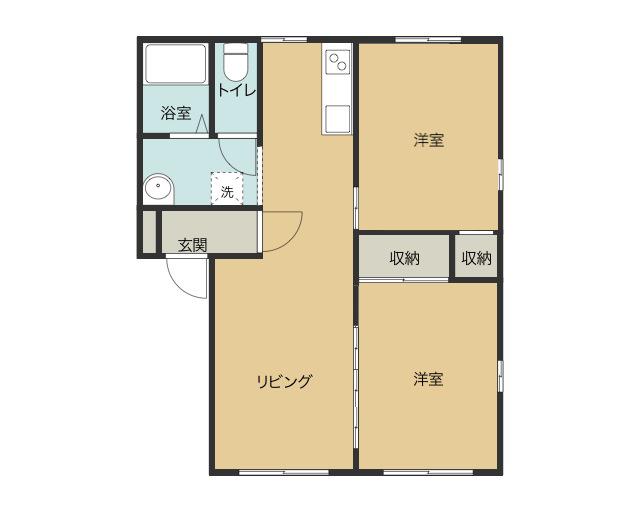 フレグランスB(1LDK/1階)の間取り写真
