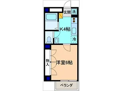 グリーンシャトル(1K/1階)の間取り写真