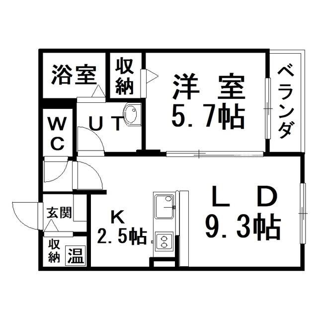 LOGEMENT黒金(1LDK/4階)の間取り写真