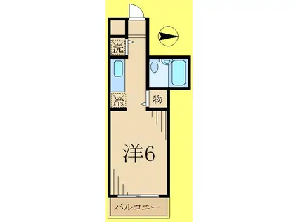 ふらっとセゾンパートI(ワンルーム/3階)の間取り写真