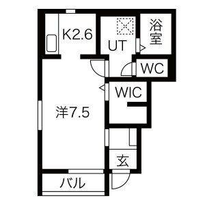 クレスト桜町(1K/1階)の間取り写真