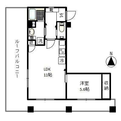 メゾンプレジオ(1LDK/5階)の間取り写真