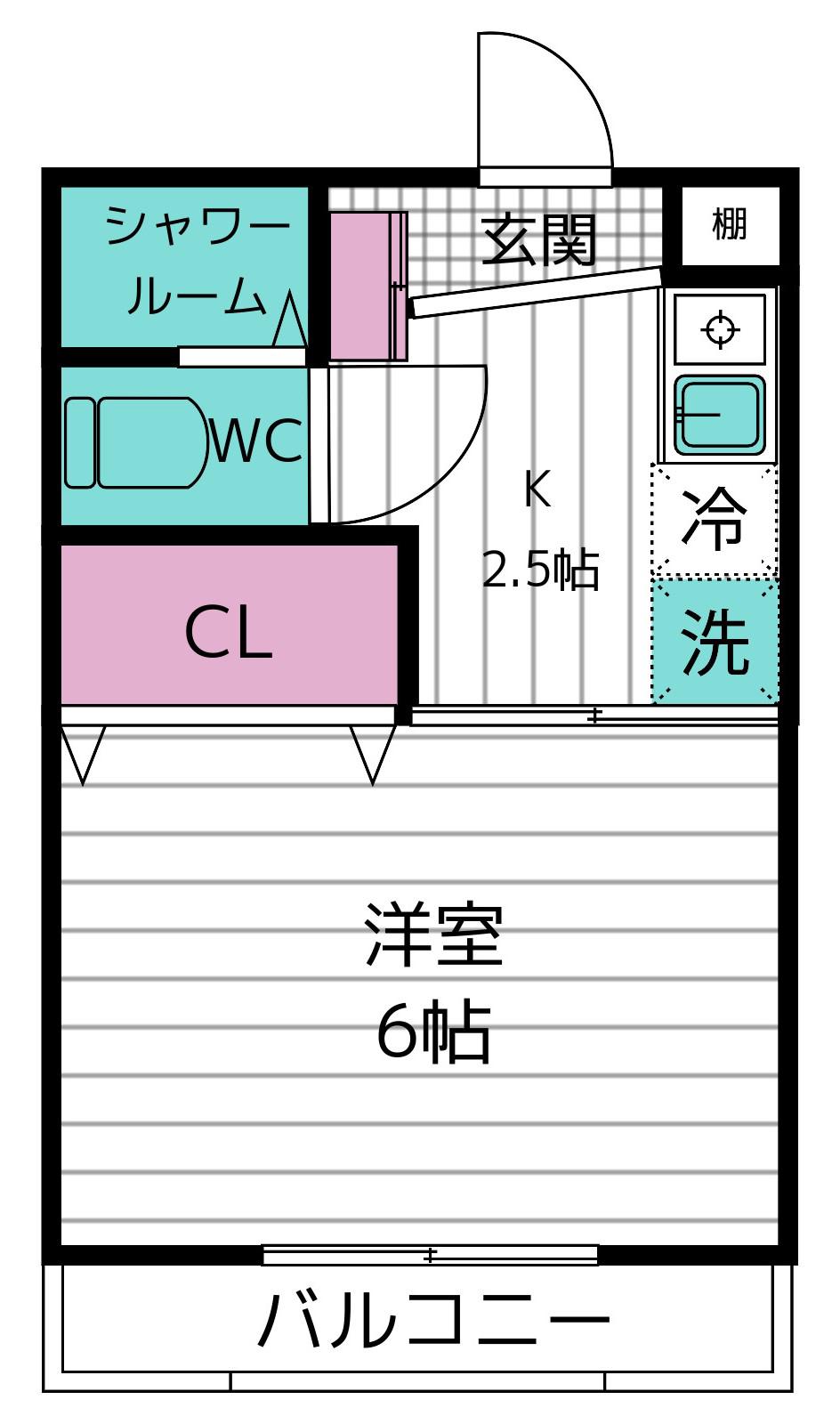 ニュー諏訪の台コーポ(1K/3階)の間取り写真
