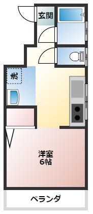 ハウスコスモス(ワンルーム/3階)の間取り写真