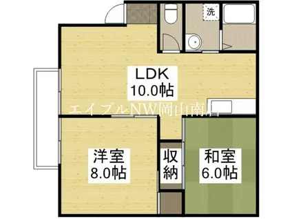グランドゥールクロズミB(2LDK/2階)の間取り写真