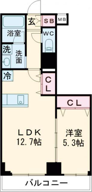 オーパスレジデンス南青山(1LDK/4階)の間取り写真