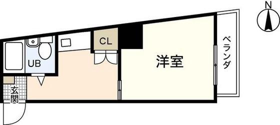RESIDENCE R(1K/6階)の間取り写真