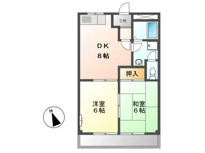 サンパレスSAKAI(2DK/3階)の間取り写真