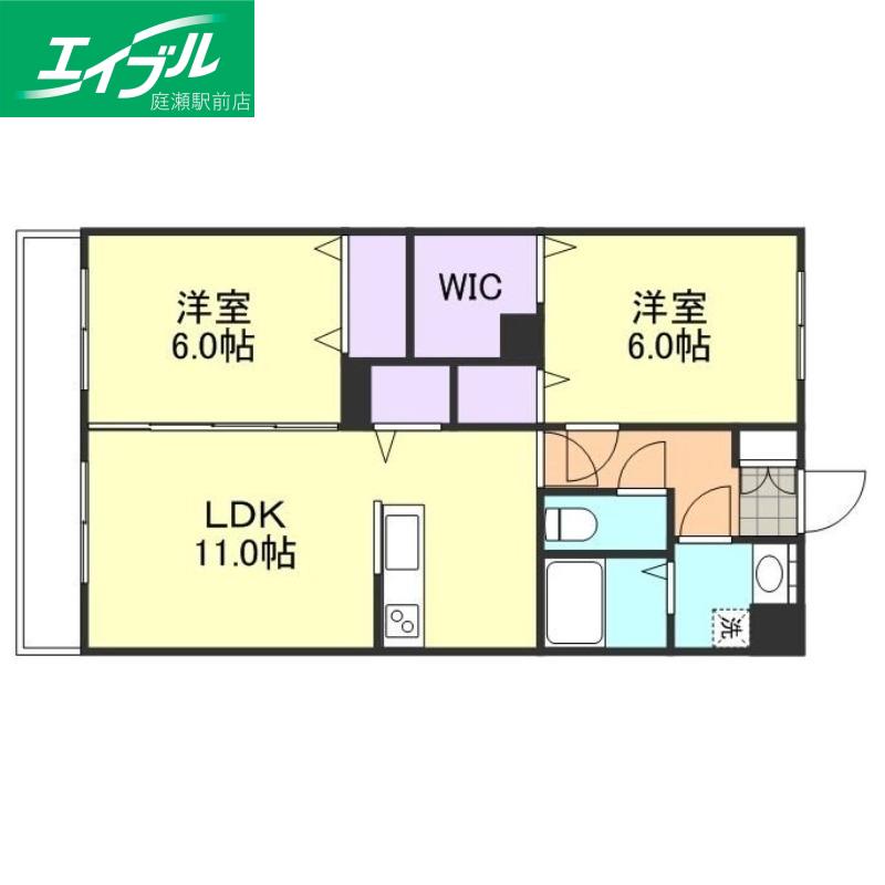 FーCITY老松町(2LDK/2階)の間取り写真