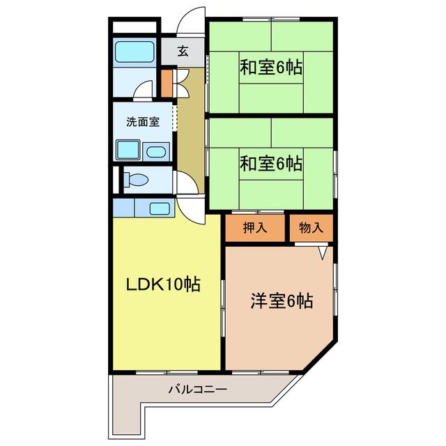 アプティ3番館(3LDK/5階)の間取り写真