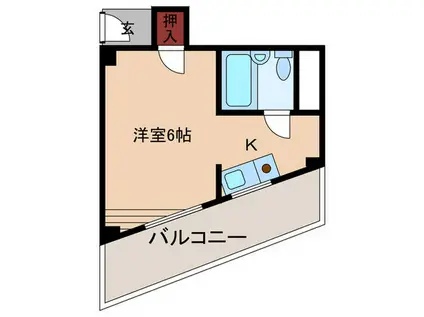 明賢三宮東ビル(1K/2階)の間取り写真