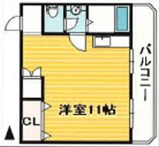 光和ハイツ(ワンルーム/3階)の間取り写真