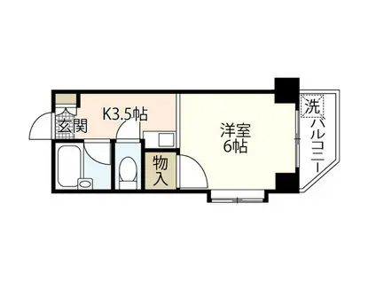 ソアール矢野(1K/3階)の間取り写真