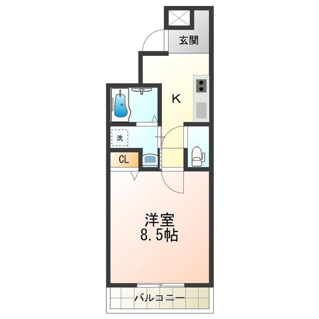 フジパレス沢ノ町II番館(1K/1階)の間取り写真